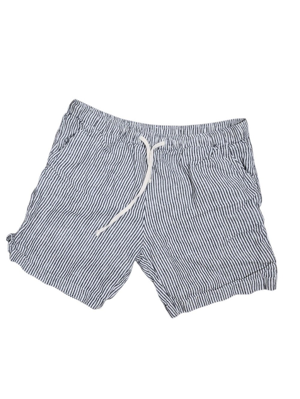 Alex Crane Bo Shorts Linen Blue White Striped Size S